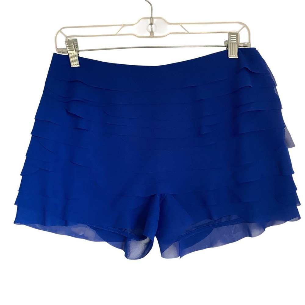 Love Moschino Mini Shorts Women Size 8 Royal Blue Layered Party Glam Chic